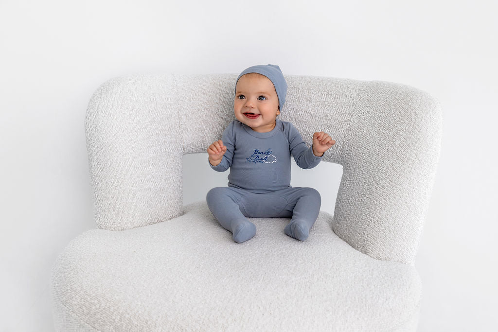 Bonne Nuit Footie- Dusty Blue - Image 3