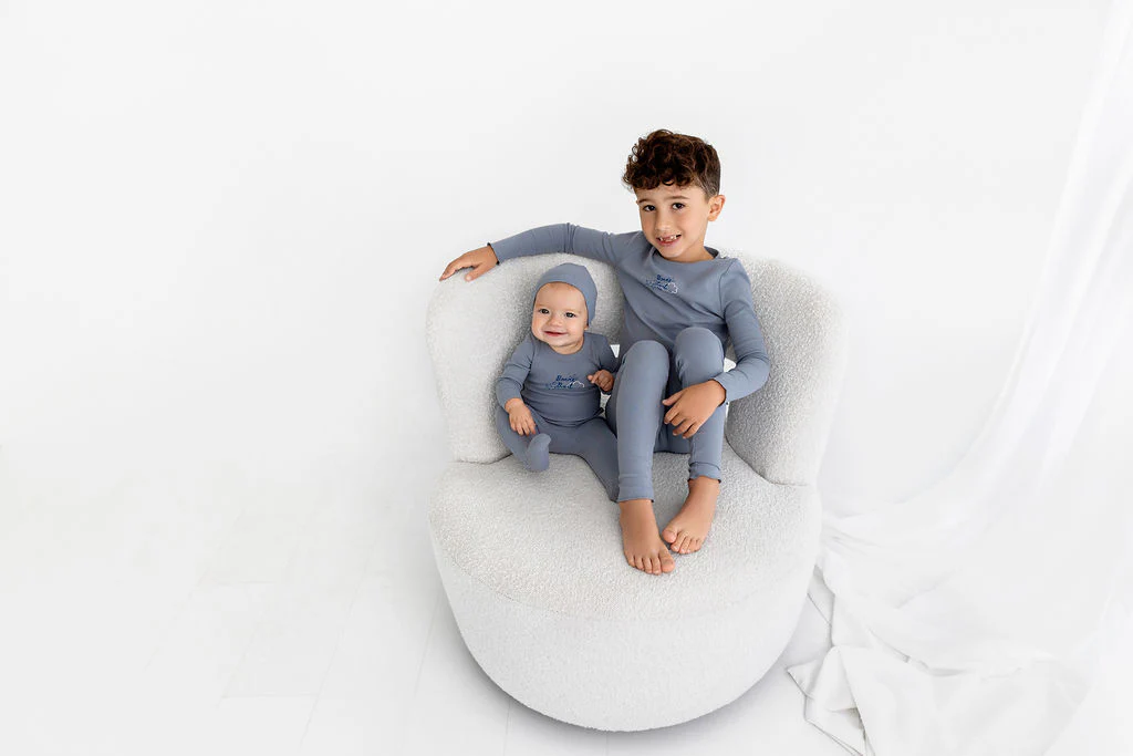 Bonne Nuit Footie- Dusty Blue - Image 5