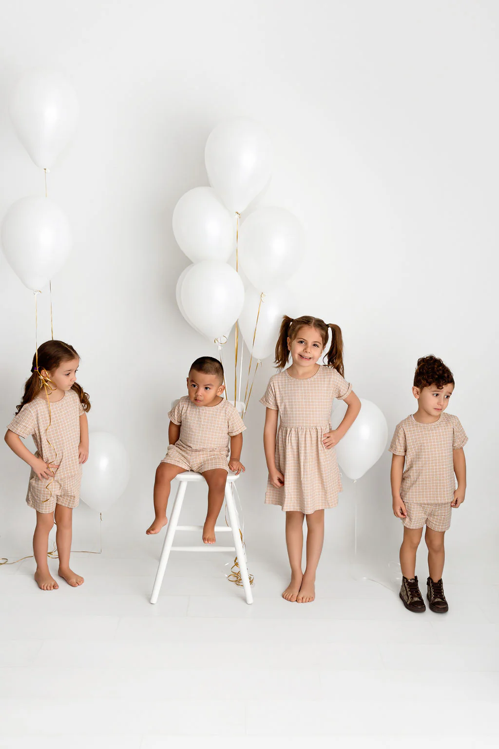 Grid Dress-Sand - Image 3