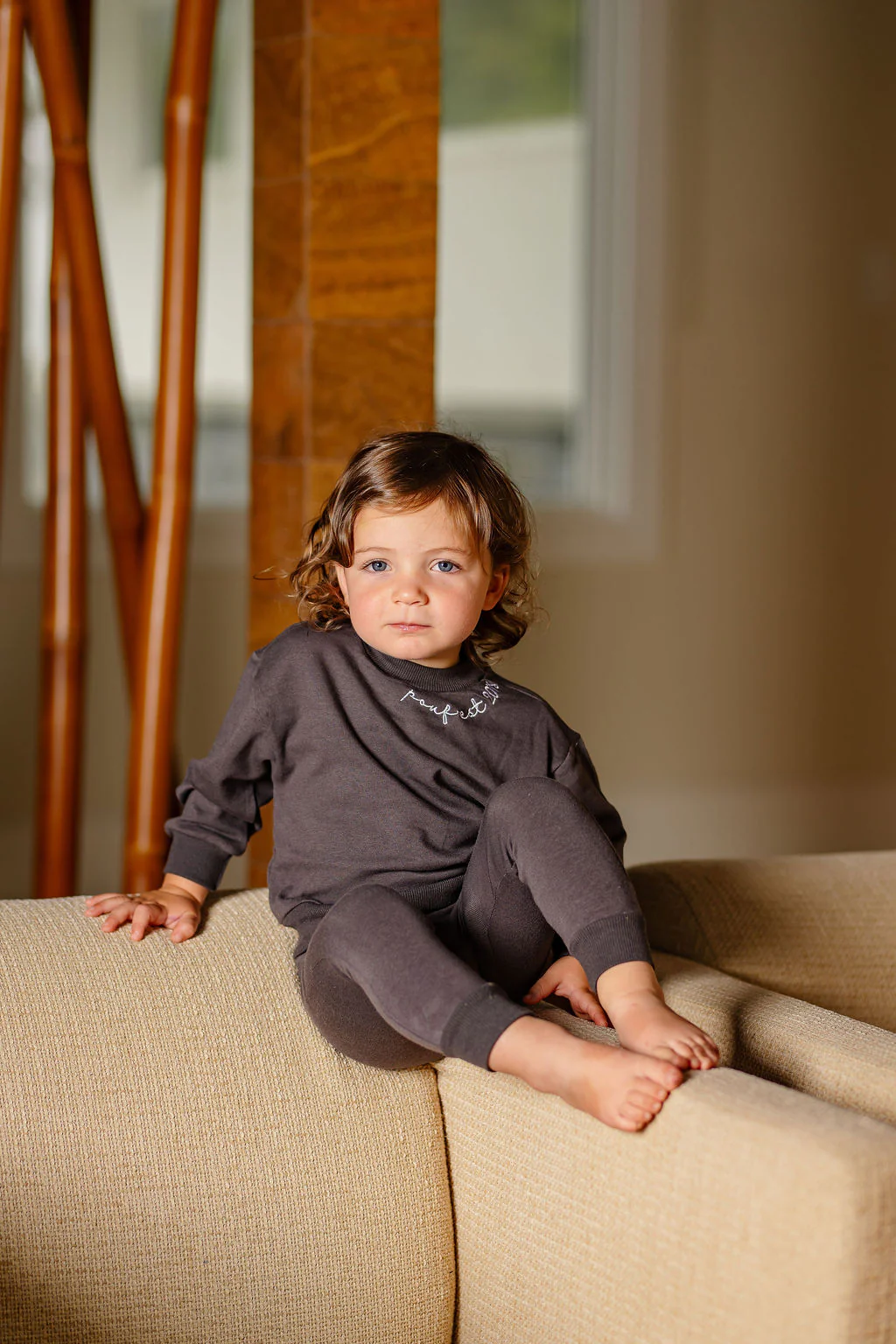 POUF Embroidered Set- Dark Grey - Image 3