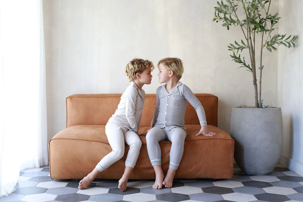 Ribbed Grandpa PJ- Beige - Image 5