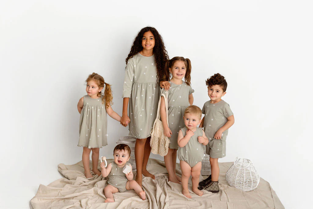 Sun Print Romper- Sage - Image 3