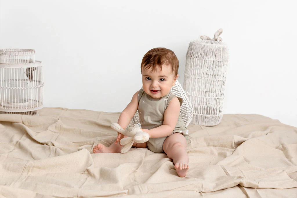 Sun Print Romper- Sage - Image 4