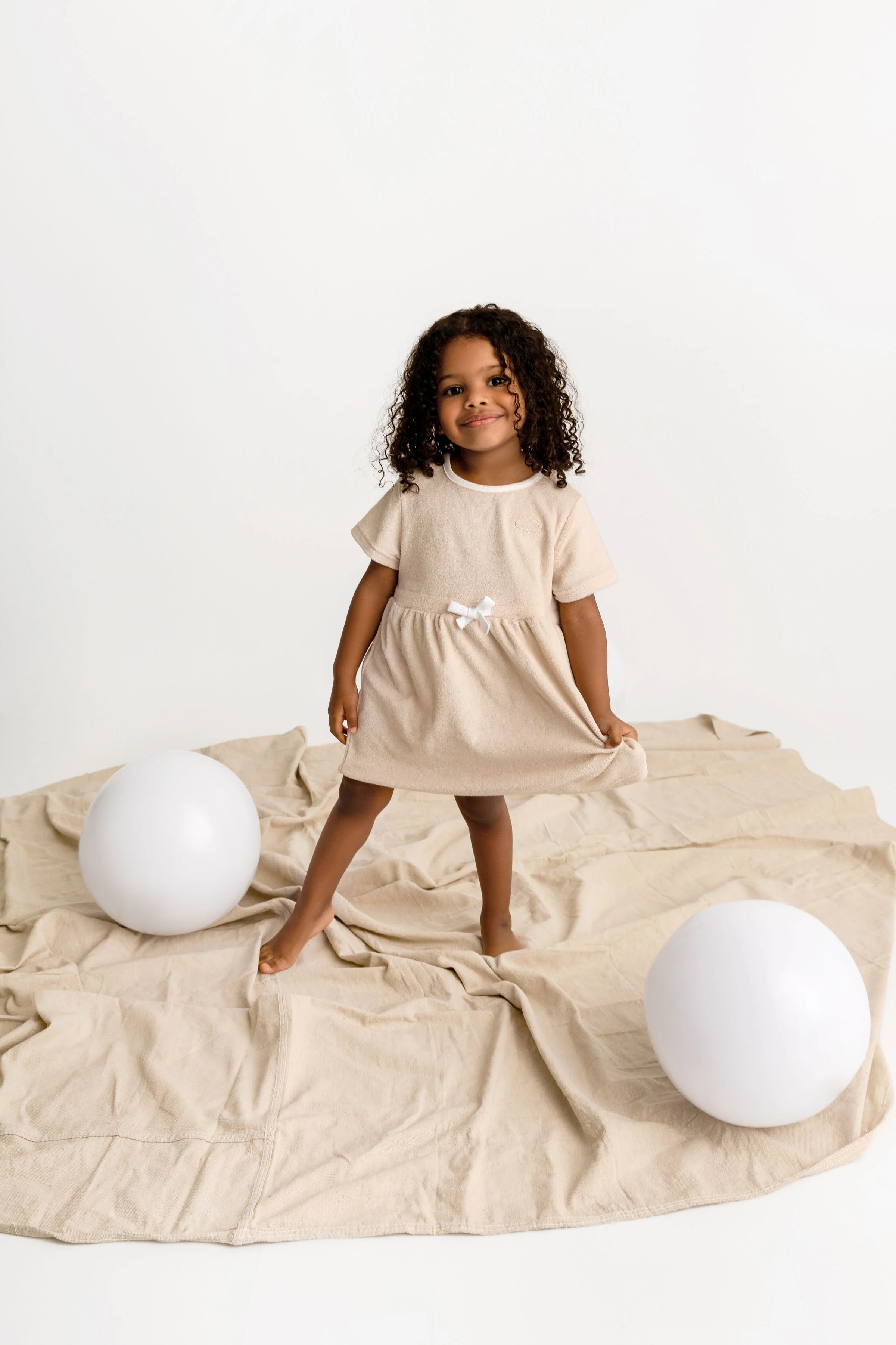 Terry Dress- Taupe - Image 3