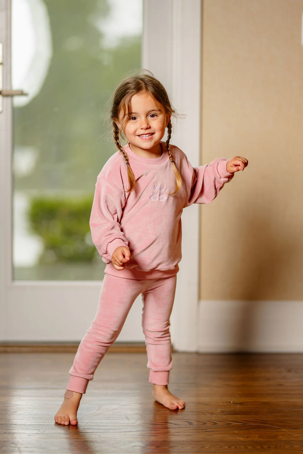 Velour Bunny Set- Pink - Image 3