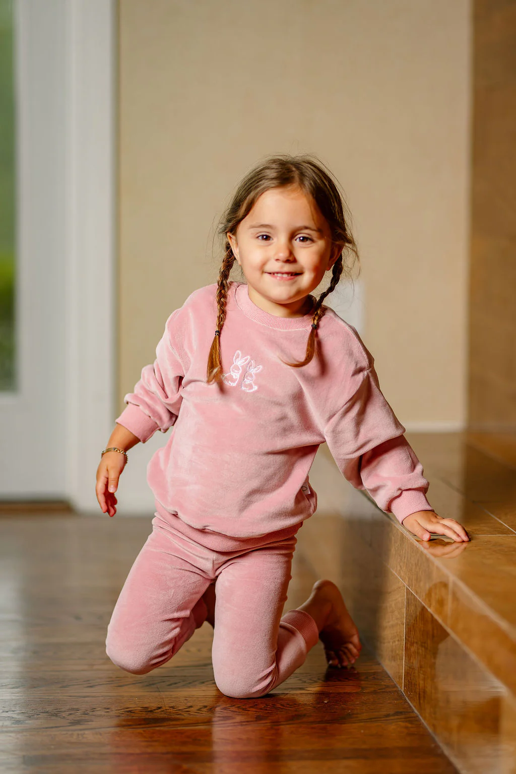 Velour Bunny Set- Pink - Image 4