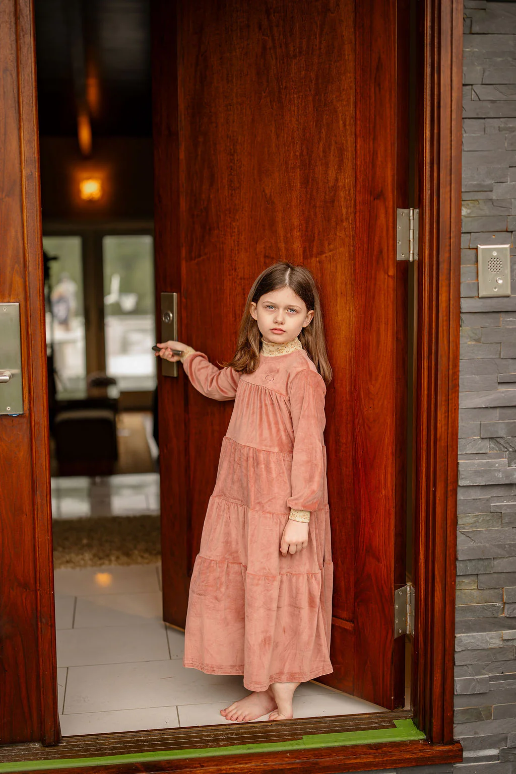 Velour Robe- Dusty Pink - Image 3